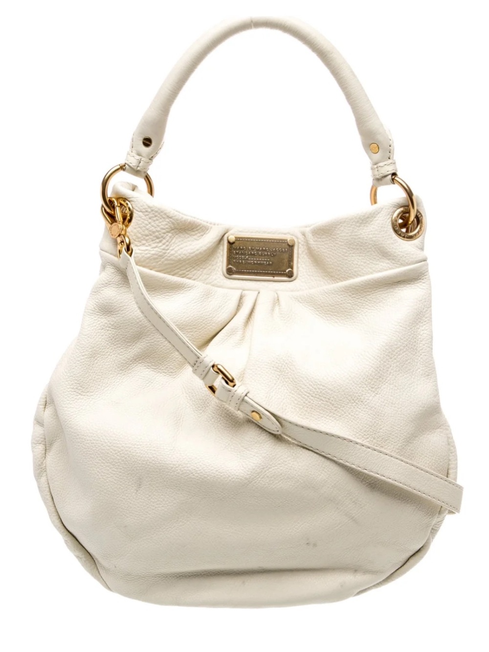 Marc By Marc Jacobs Cream Leather Hobo with Gold Hardware